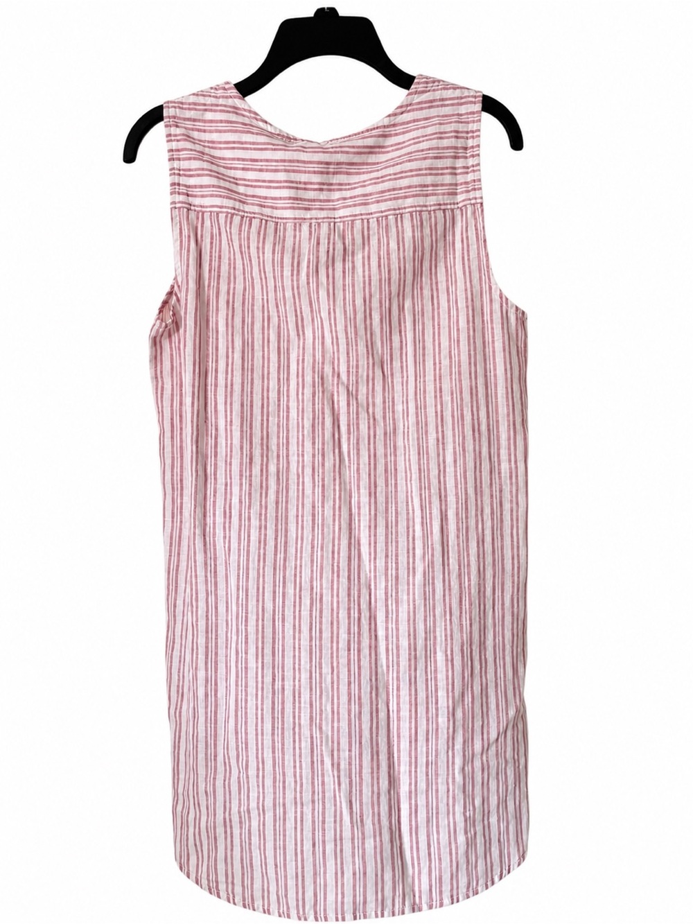 Beachlunchlounge Pink White Stripe Linen Sleeveless Tunic Top Size S - Picture 4 of 4